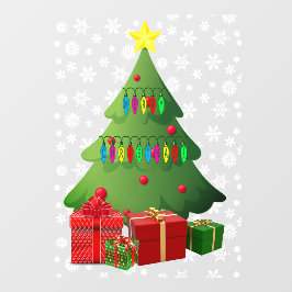 クリスマススノーツリーホームストアフロント8x11ビニール ウィンドウサイン