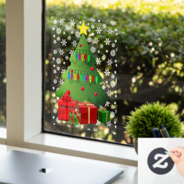 クリスマススノーツリーホームストアフロント8x11ビニール ウィンドウサイン