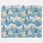 クリスマススノーツリー フリースブランケット (正面(横))