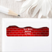 クリスマススノードリフトレッドレンガ背景 ラベル (インサイチュ)