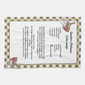 クリスマススノーバードレシピキープサケベージュプレイド キッチンタオル (横)