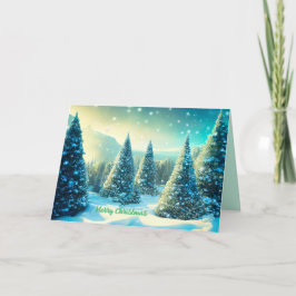 クリスマススノーパインツリーフォレストウィンターワンダーランド シーズンカード