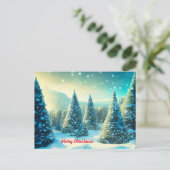 クリスマススノーパインツリーフォレストウィンターワンダーランド シーズンポストカード (スタンド正面)