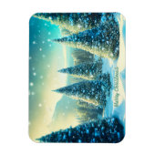 クリスマススノーパインツリーフォレストウィンターワンダーランド マグネット (縦)