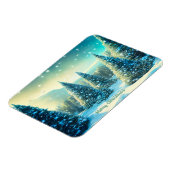 クリスマススノーパインツリーフォレストウィンターワンダーランド マグネット (左側)