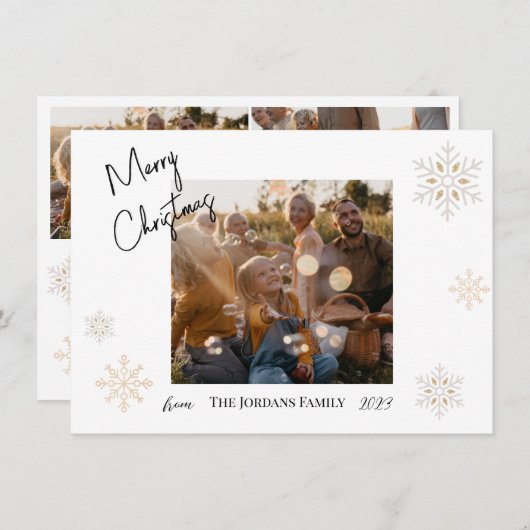 クリスマススノーフォートホリデーカード 招待状 (正面/裏面)