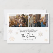 クリスマススノーフォートホリデーカード 招待状 (裏面)