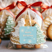 クリスマススノーフレークおもしろいかわいいウィンターブルーホワイト スクエアシール