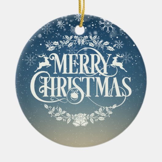 クリスマススノーフレークのいとこの定義スクリプト セラミックオーナメント (正面)