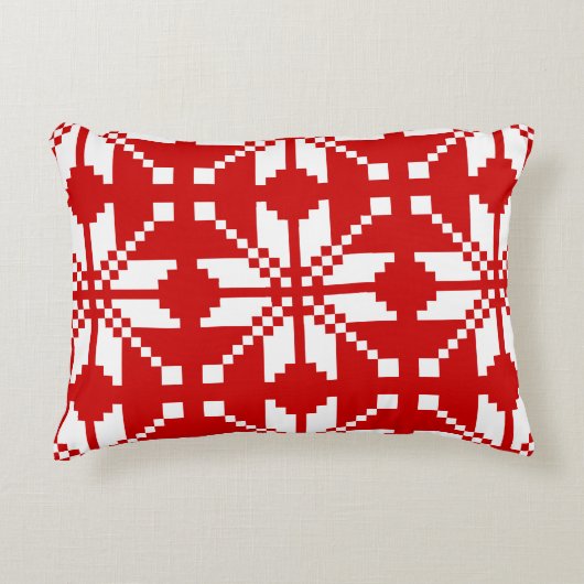 クリスマススノーフレークのクリスマスパターン アクセントクッション (正面)