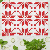 クリスマススノーフレークのクリスマスパターン キッチンタオル (折り畳み)