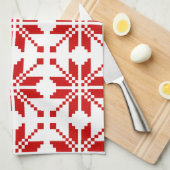 クリスマススノーフレークのクリスマスパターン キッチンタオル (四つ折り)