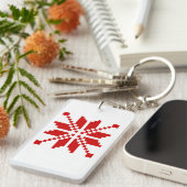 クリスマススノーフレークのクリスマスパターン キーホルダー (正面右)