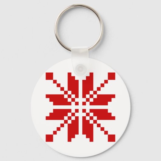 クリスマススノーフレークのクリスマスパターン キーホルダー (正面)