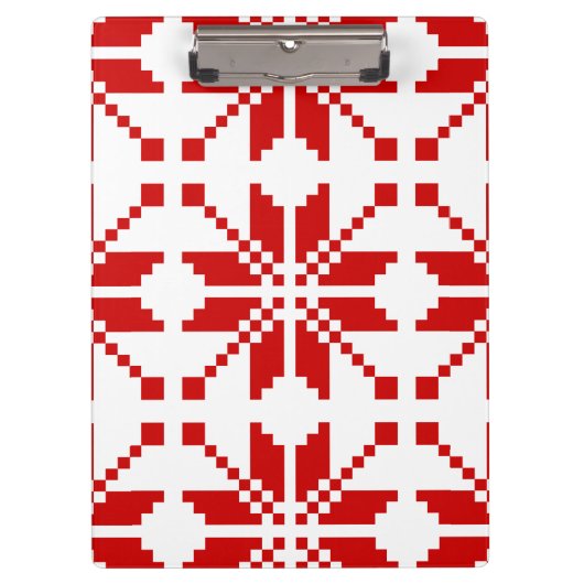 クリスマススノーフレークのクリスマスパターン クリップボード (正面)