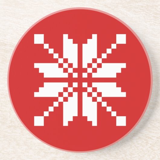 クリスマススノーフレークのクリスマスパターン コースター (正面)