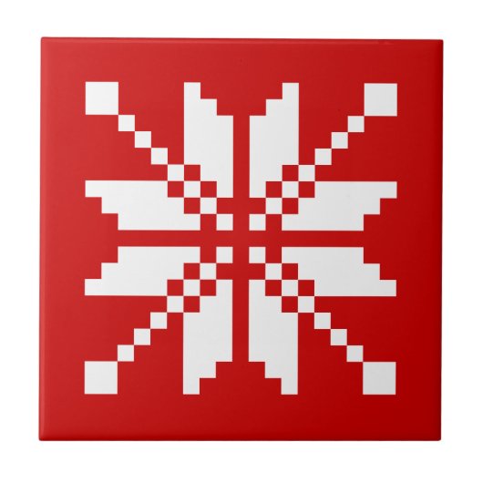 クリスマススノーフレークのクリスマスパターン タイル (正面)