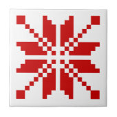 クリスマススノーフレークのクリスマスパターン タイル (正面)
