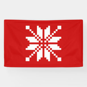 クリスマススノーフレークのクリスマスパターン 横断幕