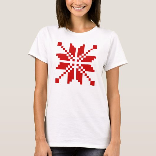 クリスマススノーフレークのクリスマスパターン Tシャツ (正面)