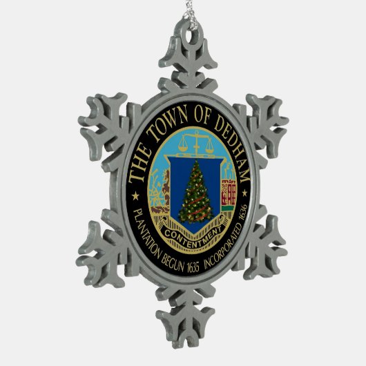 クリスマススノーフレークのデダムの奇跡 スノーフレークピューターオーナメント (左)