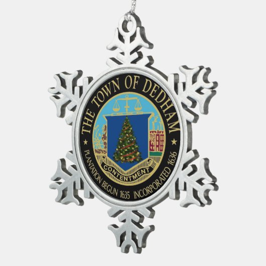 クリスマススノーフレークのデダムの奇跡 スノーフレークピューターオーナメント (右)