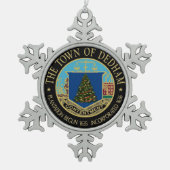 クリスマススノーフレークのデダムの奇跡 スノーフレークピューターオーナメント (正面)