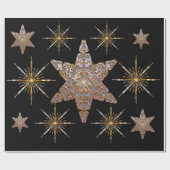 クリスマススノーフレークのピンクで ラッピングペーパー (フラット)