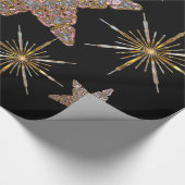 クリスマススノーフレークのピンクで ラッピングペーパー (コーナー)