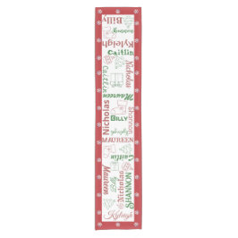 クリスマススノーフレークの名前とオーナメント ショートテーブルランナー