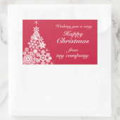 クリスマススノーフレークの木のギフトラベル 長方形シール (バッグ)