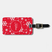 クリスマススノーフレークの荷物札 ラゲッジタグ (正面横)