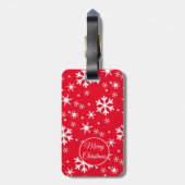 クリスマススノーフレークの荷物札 ラゲッジタグ (裏面縦)