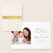 クリスマススノーフレークの金ゴールドパーソナライズされた写真 箔カード (ディスプレー)