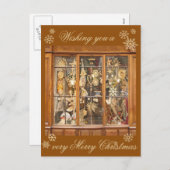 クリスマススノーフレークはがき – -フランスのストアウィンドウ シーズンポストカード (正面/裏面)