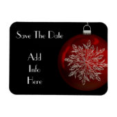 クリスマススノーフレークは日付磁石を保存 マグネット (横)