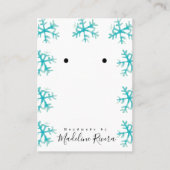 クリスマススノーフレークアーティザンイヤリングディスプレイカード コーリングカード (正面)