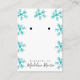 クリスマススノーフレークアーティザンイヤリングディスプレイカード コーリングカード