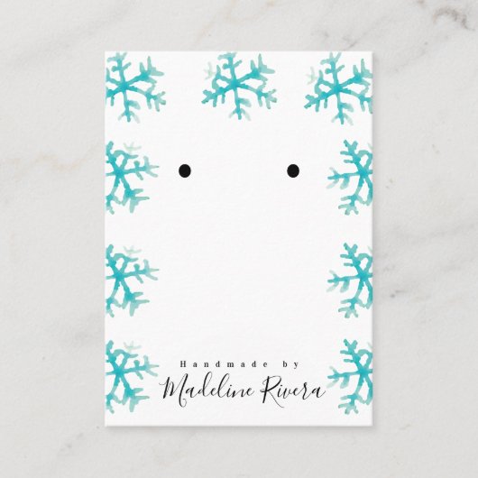 クリスマススノーフレークアーティザンイヤリングディスプレイカード コーリングカード (正面)