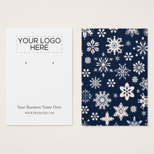 クリスマススノーフレークイヤリングディスプレイカード (正面&裏面)