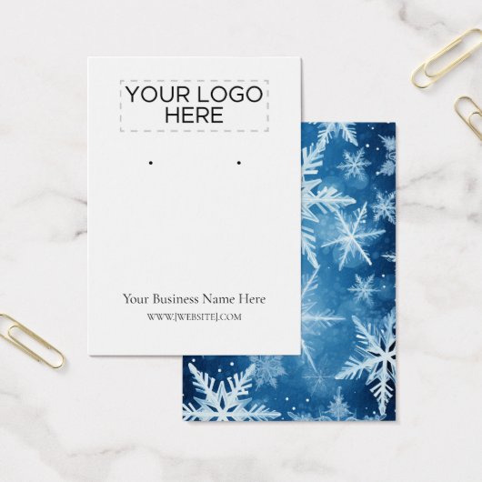 クリスマススノーフレークイヤリングディスプレイカード (オフィス)