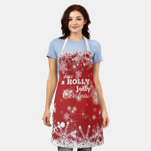 クリスマススノーフレークエプロン エプロン (着用した状態)