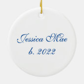 クリスマススノーフレークオーナメント2023名前の追加 セラミックオーナメント (裏面)