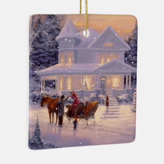 クリスマススノーフレークオーナメント セラミックオーナメント (右)