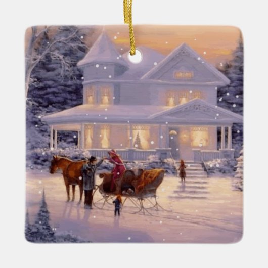 クリスマススノーフレークオーナメント セラミックオーナメント (正面)