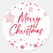 クリスマススノーフレークオーナメント ラウンドシール (正面)