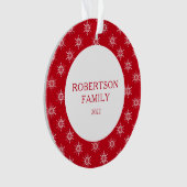 クリスマススノーフレークカスタムの家族の名前 オーナメント (正面)