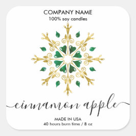 クリスマススノーフレークキャンドルラベル製品ラベル スクエアシール