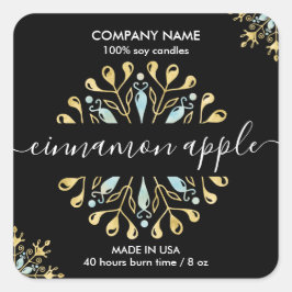 クリスマススノーフレークキャンドルラベル製品ラベル スクエアシール