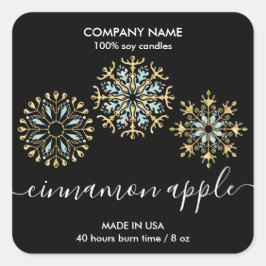 クリスマススノーフレークキャンドルラベル製品ラベル スクエアシール